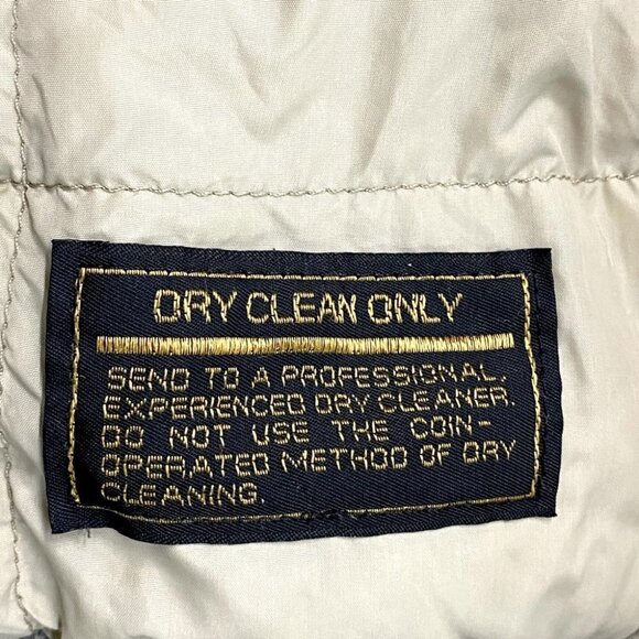 Vintage Eddie Bauer Tan Down Filled Bomber Jacket S - Picture 4 of 16